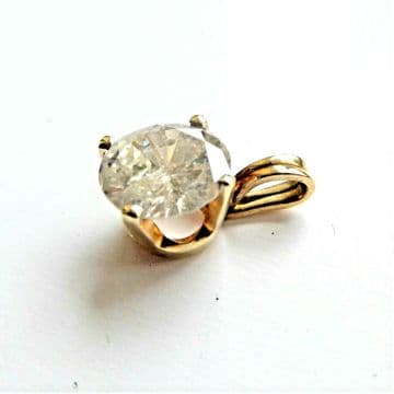 SOLD 0.90 CARAT DIAMOND SOLITAIRE Pendant - NATURAL EARTH DIAMOND BLING!!