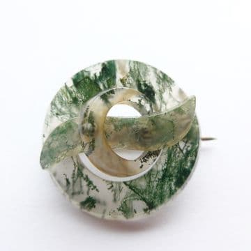 SOLD AMAZING Victorian Moss Agate Specimen Brooch in Excellent Condition C.1880