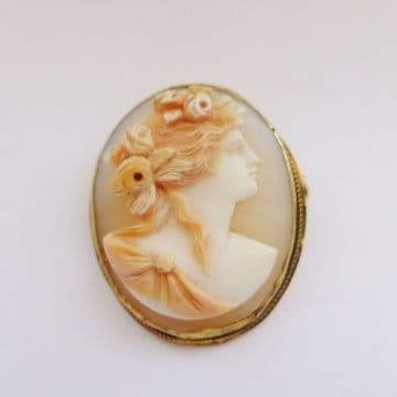 SOLD Antique Cameo Three Layer Shell Cameo set in Gold Frame Early VictorianC.1830's
