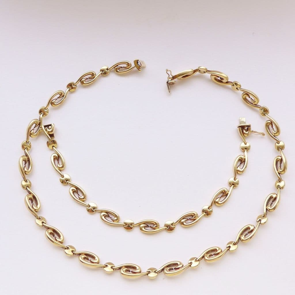 9ct gold necklace and bracelet set