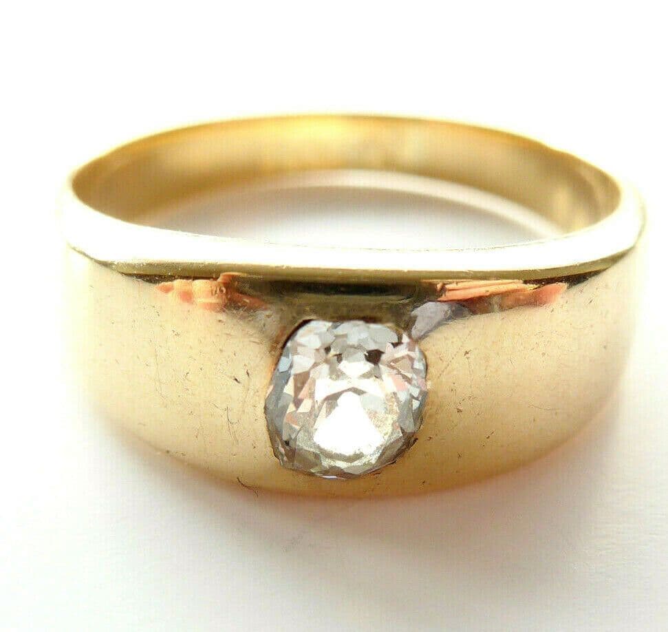 SOLD MENS DIAMOND Wedding RING BAND 1/2 Carat 14K Gold OLD CUT ANTIQUE ...