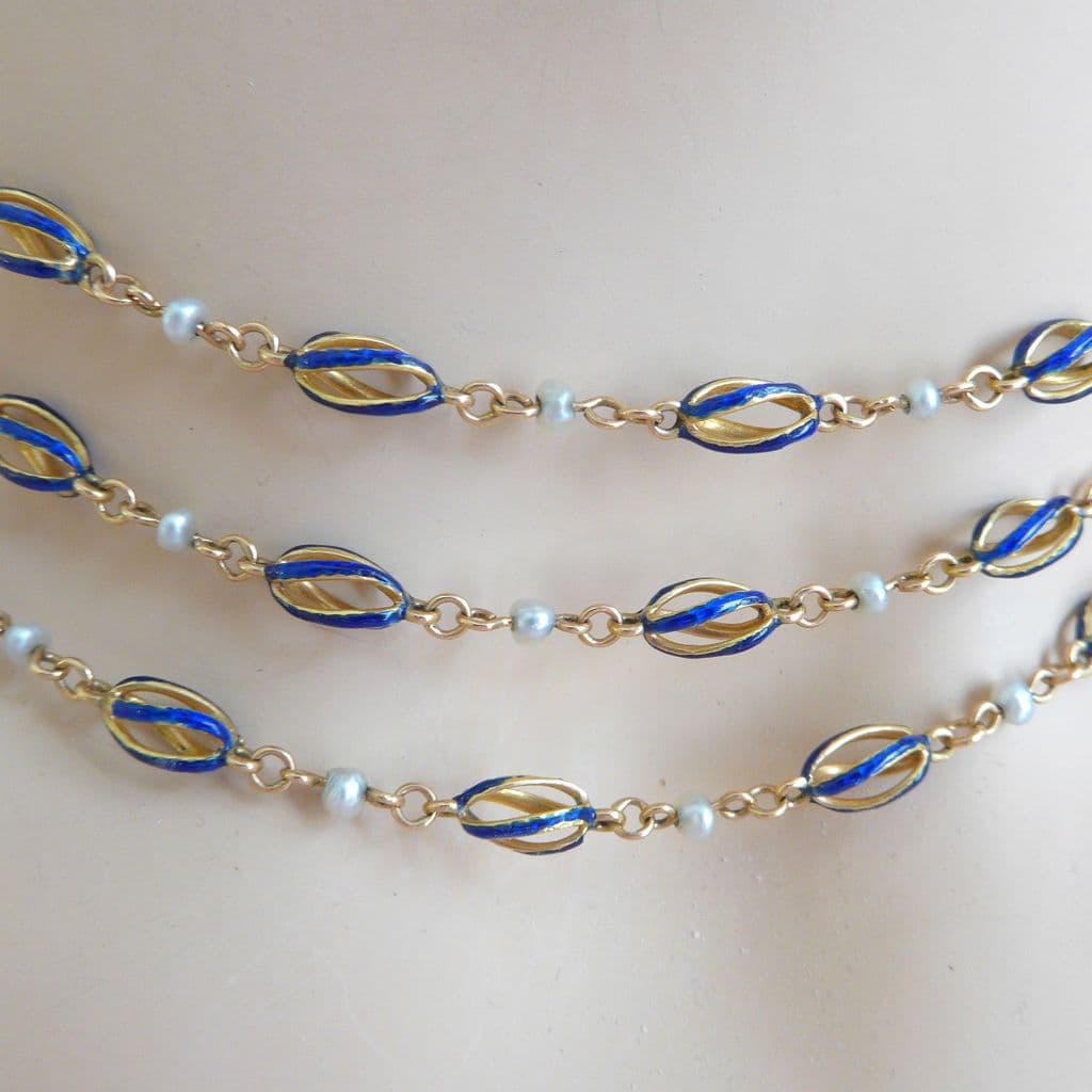 Gold chain with blue pendant Clearance