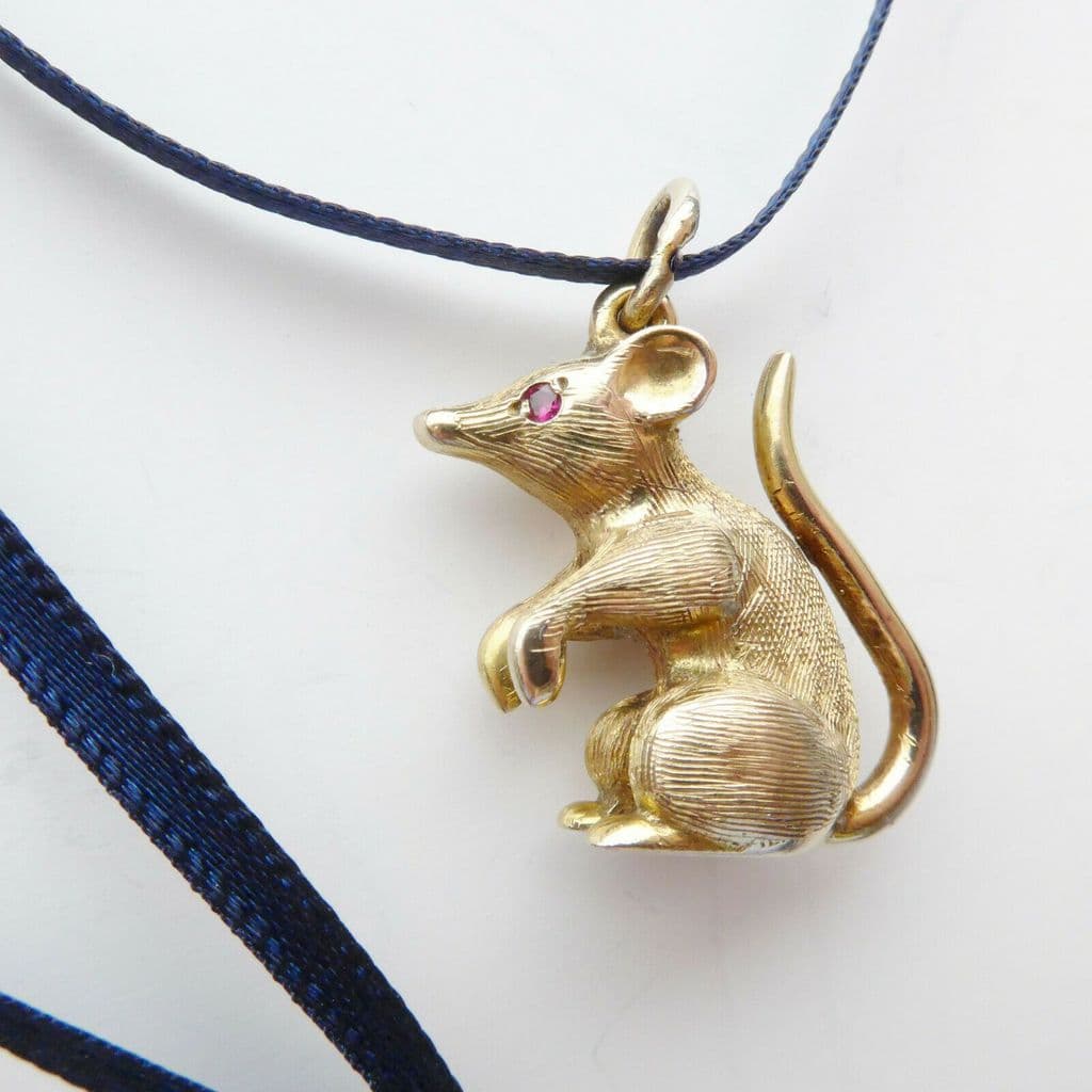 Mouse gold pendant Clearance