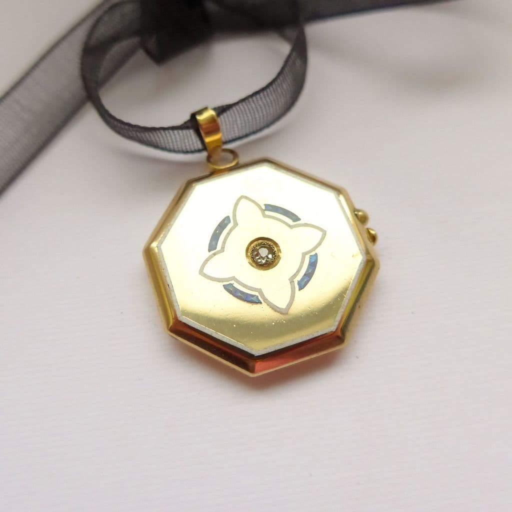 SOLD Unusual Art Deco Gold Locket 15ct 