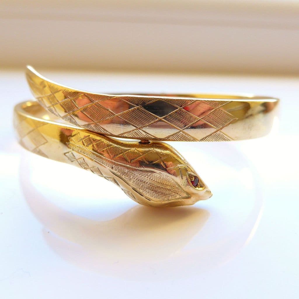 Yellow Gold snake bracelet by Victoria Cunningham  NEWTWIST